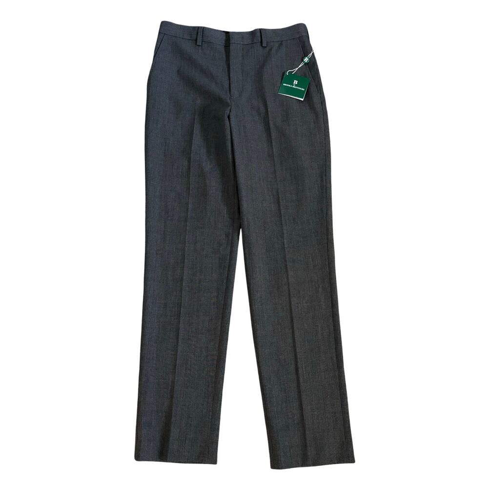 NEW B by Brooks Brothers Boys Suit Dress Pants Size 16R Charcoal Gray Plaid